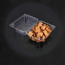 50Pcs Clear Square Hinged Plastic Food Containers, Disposable Containers With Clear Lids, Square Food Box Suitable For Desserts, Cakes, Cookies, Pasta, Sandwiches And Take-Out, Christmas Party Supplies - 白色 - 查看 2