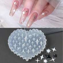 1PC Spring Flower Silicone Nail Mold, Tulip, Orchid And Leaf Pattern, Flower, Star, Mushroom Heart-Shaped Silicone Nail Mold - Suitable For UV Gel Resin Decoration, DIY Salon Quality Nail Products, DIY Nail Decoration Hand Tools, Carving Mold, Gel Printing Template, Nail Carving, 6 Different Styles To Choose From ﻿