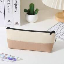 Penar personalizabil, text personalizabil, geantă de creioane din pânză Oxford de mare capacitate, penar personalizat cu model patchwork în două culori, ideal pentru ziua de naștere, aniversare, cadouri de Crăciun pentru prietenă, familie, prieteni, colegi de clasă, profesori, colegi