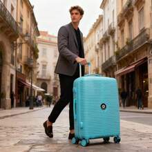 1pc PP Material Unisex Travel Suitcase Carry-On Luggage With Lock - Mint Green - View 2