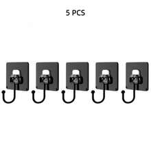 10个黑色自粘墙钩，实用壁挂式自粘挂钩，魔术挂钩，多用途，可用于悬挂衣物、帽子、毛巾、钥匙、杂物等，防水，无需钻孔，安装简便。适用于家庭、浴室、厨房、办公室、酒店等场所，可用于悬挂包包、毛巾、衣物、浴巾等。