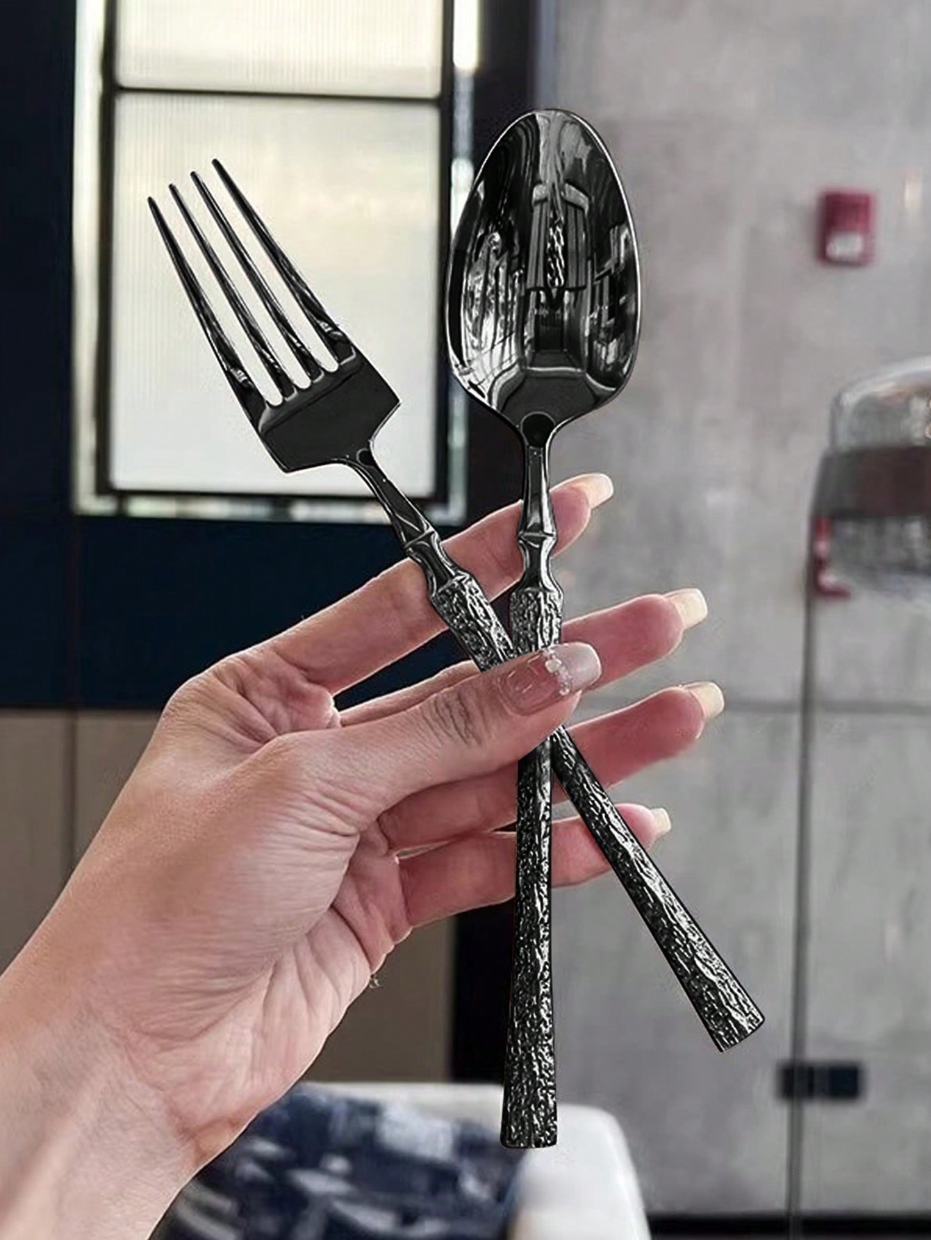 مجموعة أدوات مطبخ من الفولاذ المقاوم للصدأ بمقبض ع...