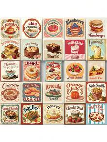 SCXXBSW 50pcs Fun Cartoon Retro Food Creative Stickers Suitable For Handbooks, Phone Cases, Laptop Suitcases, Refrigerators - Multicolor - View 11