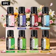 6pcs Aromatherapy Essential Oil Set Rose 1 Bottle Lavender 1 Bottle Vanilla 1 Bottle Sandalwood 1 Bottle Sakura 1 Bottle Jasmine 1 Bottle Aromatherapy Essential Oil Diffuser Aromatherapy Candle Aromatherapy Stove Diffuser Stone Humidifier Car Aromatherapy Home Aromatherapy Essential Oil Refill Gifts Birthday Graduation