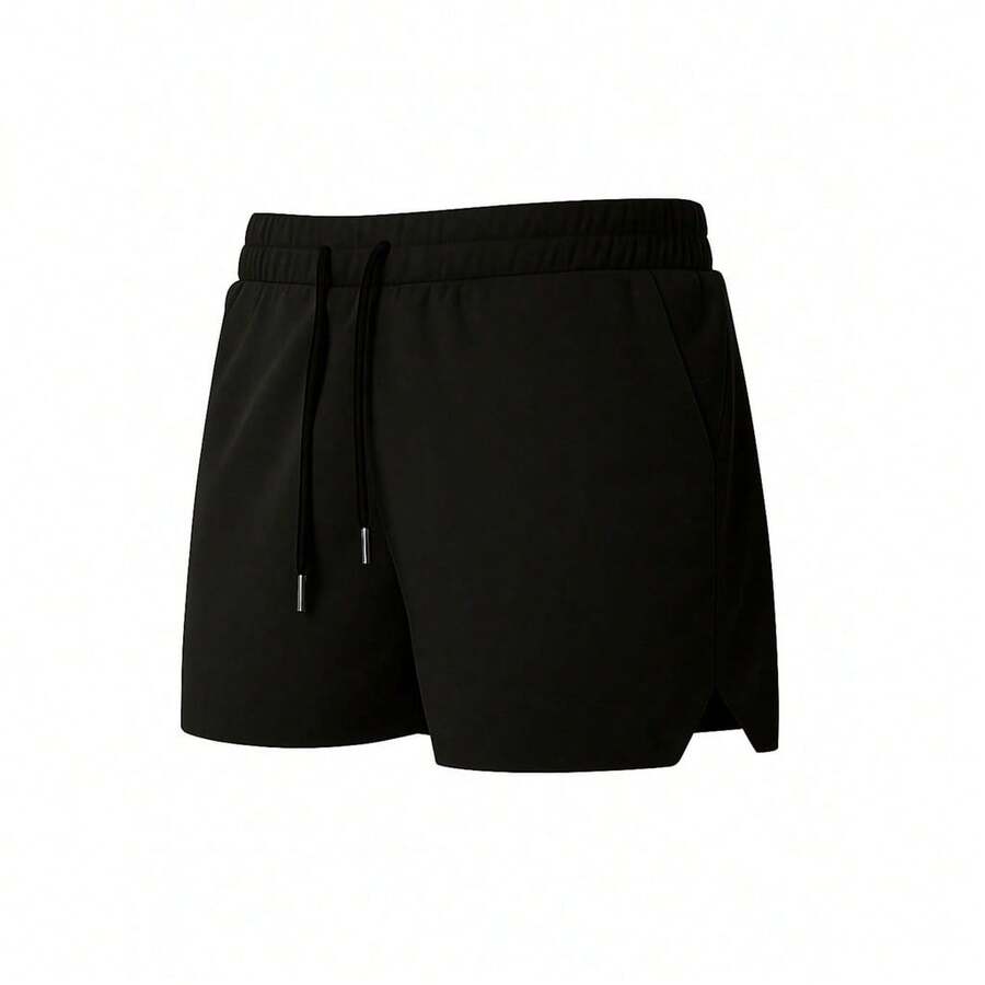 SWEATSHIRT WITH DRAWSTRING/BASIC SHORTS/MEN'S BERMUDA SHORTS/100% COTTON SHORTS - 黑色 - 查看 1