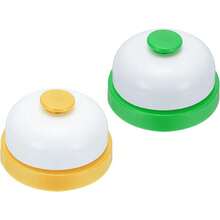 PATIKIL Call Bell, 2.83 Inch Small Desk Service Ring Bell Buzzers For Front Desk Retion Counter Dinner Bar Hotel Classroom Game, Yellow Green, 1 Pack