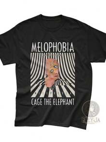 Cage The Elephant Exclusive T-Shirt - Unisex Rock Music Band Merch - Music Apparel Gift - Melophobia - 黑色 - 查看 1