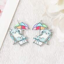 5/10 Stücke süße Cartoon Donut & Katze Anhänger, geeignet für DIY Schmuckherstellung, Halskette, Armband, Ohrringe, Tasche, Schlüsselanhänger, Reißverschluss Dekoration