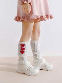 زوجان من الساق الدافئة الطويلة للبنات مزينة بالفيونكة، متعددة الاستخدامات