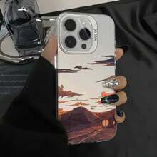 Diseño de patrón de puesta de sol Tarde Puesta de sol Funda para 16 Pro Funda resistente a golpes 15/14 Plus/13 Creativa 12/11Pro - Multicolor - Ver 3