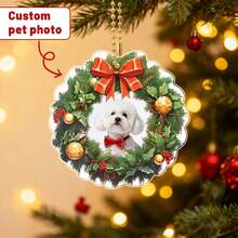 Personalized Pet Accessories, Customized Cat Christmas Ornaments, Pet Memorial Decorations, Cat Christmas Photo Ornaments, Pet Portrait Gifts,Christmas Gift Supplies - Multicolor - View 9