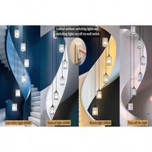 Meimond Long Chandeliers For High Ceilings,Modern Crystal Pendant Light,Raindrop Drop Lamp,Hanging Flush Mount Lighting Fixtures For Spiral Staircase,Foyer,Entryway,Living Room,Black (8 Lights)