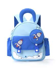 1 pieza Mochila para niños Mochila escolar de jardín de infantes para niña Mochila ligera y ultraligera con diseño de dibujos animados para niños y niñas - Multicolor - Ver 6