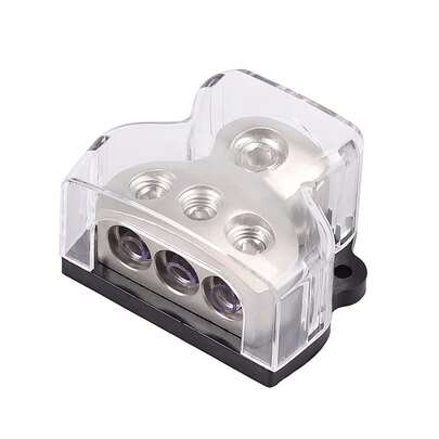3-Way Car Power Distribution Block - Heavy Duty Audio Wire Splitter Adapter