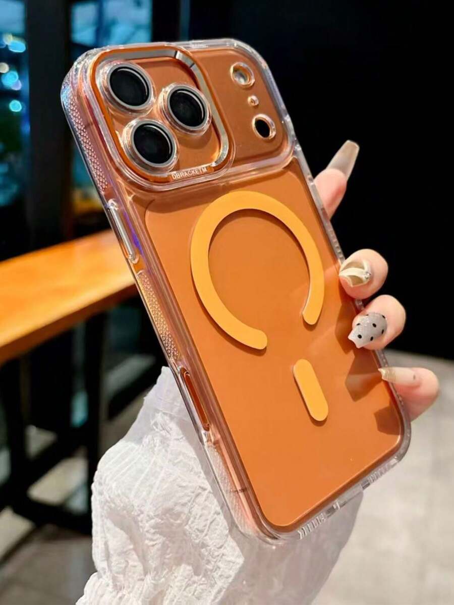 New Fashion Metal Button, Metal Camera Frame, Tempered Glass Lens Film Magnetic Case Suitable For IPhone 11/12/13/14/15/16/17 Pro/Pro Max, Personalized Creative Full-Body Shockproof Phone Case
