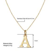 European And American Cross-Border Hot-Selling 26 English Alphabet Necklace Creative Simple Box Chain English Alphabet Pendant Collarbone Chain - Hình ảnh - Xem 2
