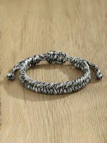 Bracelet tressé fait main, bracelet de corde ajustable vintage bohème coloré, nœud en forme de 8, cadeau de couple bicolore