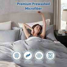 Soft Prewashed California King Duvet Cover Set, 3 Piece, Zipper Closure, 104x98 Inches Duvet Cover And 2 Pillow Shams - No Comforter,  In 2025 - Light Grey (No Comforter) - View 5
