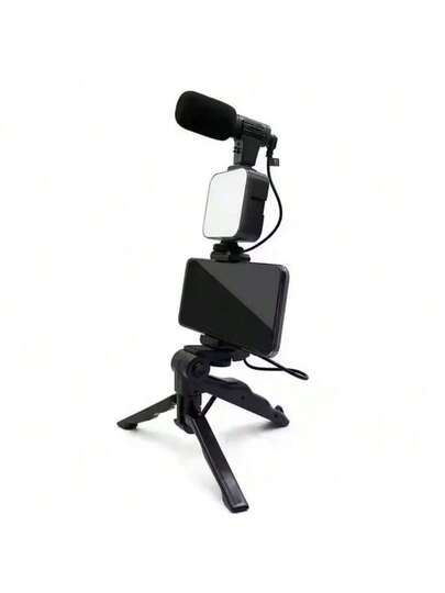 Novo - Kit de Gravação para Smartphone Tripé, Luz LED e Microfone Controle Remoto - Youtuber/TikToks  - BINGO