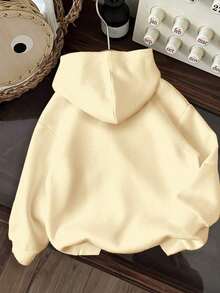 Winter Clothes For WomenAttitoon Casual Minimalist Starfish Printed Hooded Long Sleeve Loose Fit Thickened Sweatshirt For Women Summer Hoodie Cute Hoodies Seashell Hoodie Starfish Hoodie Hibiscus Hoodie,Back To School Autumn And WinterLoose And Comfortablehoodie Christmas Sweatshirt - 杏色 - 查看 2