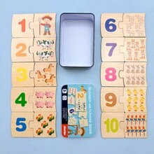 1-10 Number Matching Puzzle Cards, Counting Toys, Math Manipulatives, Math Games For Kids, Preschool Puzzles, Matching Games, Kindergarten Learning Activities, Classroom & Home Essentials, Great Christmas & Birthday Gifts For Boys And Girls - Multicolor - View 4