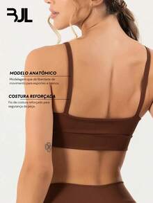 Women's Fitness Strap Top ZERO TRANSPARENCY Basic With Lining, Entry For Training, Gym, Yoga, Bodybuilding - Rỉ Nâu - Xem 5