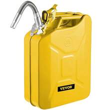Jerry Fuel Can, 5.3 Gallon/ 20 L Portable Jerry Gas Can With Flexible Spout System, Rustproof And Heat - Resistant Steel Fuel Trucks Equipment, Yellow