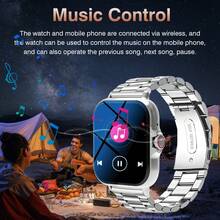 Ceas inteligent unisex, răspuns la apeluri, memento mesaje, control muzical, fotografiere de la distanță, contor de pași, urmărire calorii, moduri multi-sport, ceas deșteptător, notificare apeluri telefonice și mesaje, 190mAh, ecran tactil complet de 1,83 inci, compatibil cu Android și iOS