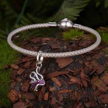 1 Stück 925 Sterling Silber Vintage Schlangen Serie Charms Perlen Regenbogen Kristall Anhänger für Frauen Armband Mode Herstellung einzigartiger DIY Schmuck Geschenk