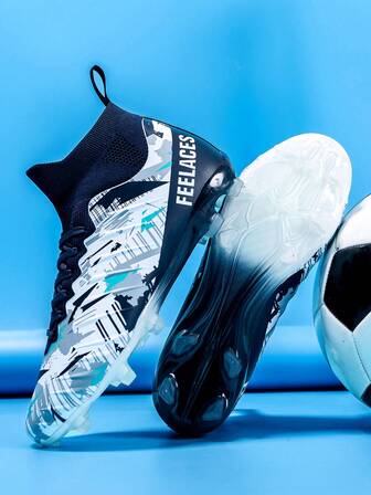 男式足球鞋 中大童高帮钉鞋 青少年专业训练草坪室内外运动鞋