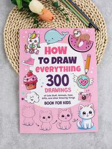 2pcs How To Draw Anything For Art Lovers, Girl Moments, Cat Moments Coloring Books, Designed For Adults And Teens, Suitable For Back To School, Birthday, Anniversary, Halloween And Other Holiday Parties, A Great Way To Relax