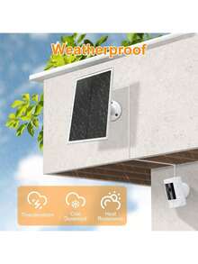 Solar Panel For Security Camera, Camera Solar Panel, Solar Panel Charger Type-C Solar Panel Compatible With Camera, 360° Adjustable, Compatible With Most Surveillance Cameras, Camera Solar Panel With Adjustable Bracket ,White(4W-1 Pack)