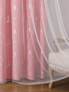 1 Paneel Blumen Doppelschicht Verdunkelungsvorhang mit Ösen Design, geeignet für Wohnzimmer, Esszimmer, Schlafzimmer, Arbeitszimmer, Café, ländliches Bauernhaus, Halloween, Weihnachten