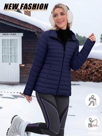 Chaqueta para mujer para otoño e invierno | Material cómodo, color sólido de moda, perfecta para uso diario, deportes, senderismo y fiestas