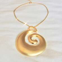 Gold Chunky Necklace - Spiral Necklace, Gold Spiral Choker, Statement Necklace, Crafturday