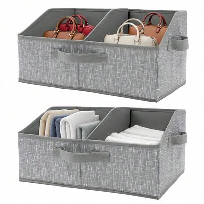 صندوقان قابلان للطي من القماش متعدد الأغراض، منظم أدراج الخزانة، حاويات تخزين للعب والمكتب والمنزل