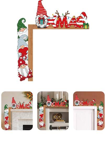 1/2 Pcs Christmas Wooden Door Corners,Door Frame Corner Plaque With Faceless Old Man Design,Multipurpose Decorative Plaque,Merry Christmas Decoration,Xmas Decor, ,Christmas Decorations For Home,Christmas Ornaments,Christmas Pendant,Christmas Gift,Suitable For Indoor,Living Room,Bedroom,Office,Door Corner,Window Frame,Fireplace Ornaments
