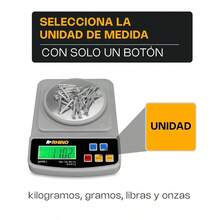 , Bscula de Precisin, 1kg/ 0.1g Precisin, Acero Inoxidable, Funcin de Conteo de piezas, Pesaje Estndar y TARA, Pesa en gramos, libras y onzas, Diseo Compacto, Bateras Incluidas, BAPRE - 1 - inicial - Ver 5