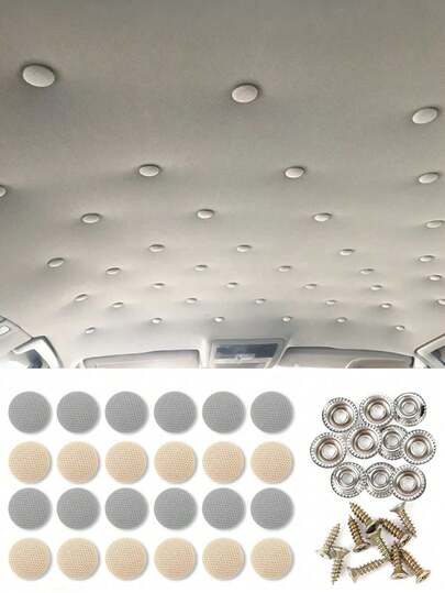 50 piezas Clips de reparación para revestimiento interior del automóvil - Para arreglar revestimiento interior colgante, sin necesidad de perforar, fácil instalación sin clavos ni botones, adecuado para interior de terciopelo o tela, ajuste universal para todos los modelos de automóviles, sujetadores de presión, sujetadores metálicos para fijación de techo interior de auto, clips de fijación para revestimiento interior del automóvil, clips, botones