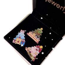 Christmas Refrigerator Magnets, Christmas Tree, Cute Cartoon Holiday Decoration Atmosphere Magnets, Kitchen Strong Magnetic Refrigerator, School - Multicolor - View 8