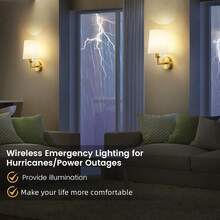 可充电电池供电壁灯，金色可充电壁灯，2000mAh，可调光，可拆卸灯泡和遥控器，15 种颜色无线壁灯，适用于卧室、客厅、走廊装饰