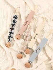 1 قطعة مشبك حلمة طفل مطرز باسم شخصي، طباعة نقاط كيوت مخصصة للأولاد والبنات، مشبك حلمة طفل قابل للتخصيص عالمي للتهدئة، مناسب لهدايا عيد الميلاد، المعمودية، ، عيد الميلاد، هدايا حفلة استحمام الطفل، ديكورات عائلية