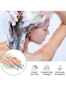 1 escova massageadora para couro cabeludo, esfoliante de silicone para couro cabeludo, ferramenta para lavar cabelo adequada para todos os tipos de cabelo, mulheres, homens, crianças, animais de estimação, decoração de banheiro, decoração de outono, volta às aulas