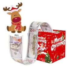 1pc/2pcs/6pcs Christmas Money Box Collection With Santa And Friends For Holiday Party Decorations Gift Exchange Cash Box Festival Ornament