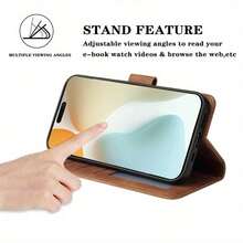 Wallet Made Of High-Quality Synthetic Leather With Card Slot, Photo Frame Holder, Gloves, Magnetic Flip Phone Case Suitable For IPhone 16 Pro Max 15 Plus 14 Pro Max 13 Pro Max 12 11 Protective Case, Business Shock Resistant Protective Card Bag - Màu xanh lam - Xem 6