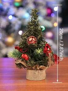 1pc Micro Landscape DIY Christmas Decoration Christmas Tree Pottery 20cm Mini Ornament, Shop Window Doll House Decoration Accessories, Surprise Gifts For Christmas Party Activities Home Decor Christmas Decorations Room Decor Winter