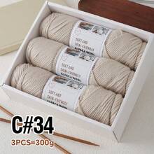 3pcs/Pack Chunky Hand Knitting Yarn, Alpaca Knitted Blend Thick Yarn For Sweater, Scarf, Jacket DIY