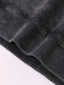 Men's Washed Hooded Sweatshirt - Cyberpunk Anime Retro Washed Heavyweight Cotton Blend Pullover Sweatshirt, Graphic T-Shirt, Anime Enthusiast Gift, Street Style Top, Men's Clothing, Autumn Fashion - Black - View 5