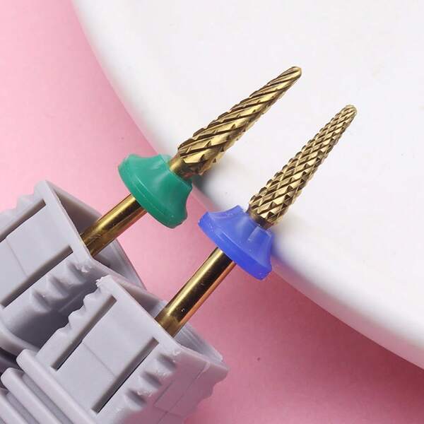 Easy Nail 1 قطعة رأس تلميع مسامير من التنجستن المطلي بالتيتانيوم لمثقاب المسامير الكربيدي