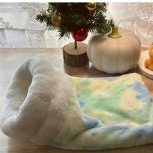 1pc Comfortable Cat Sleeping Bag, Warm Cat Sleeping Bag For Winter, Soft Plush Half-Enclosed Cat Sleeping Bag For Indoor Use - Multicolor - View 14